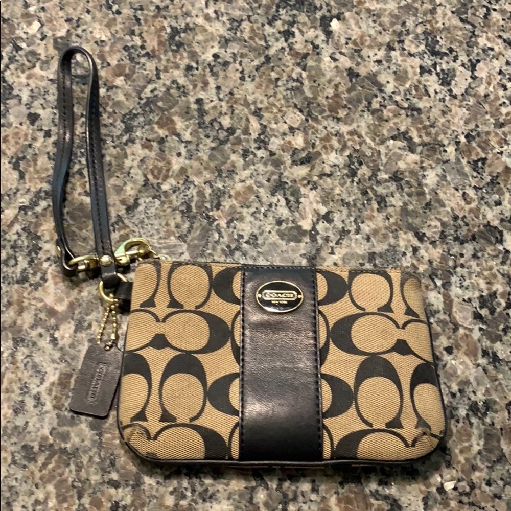 Small black Coach Wristlet